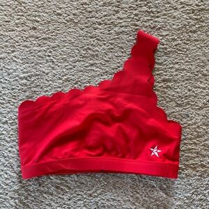 Rebel Athletic one shoulder scalloped crop top